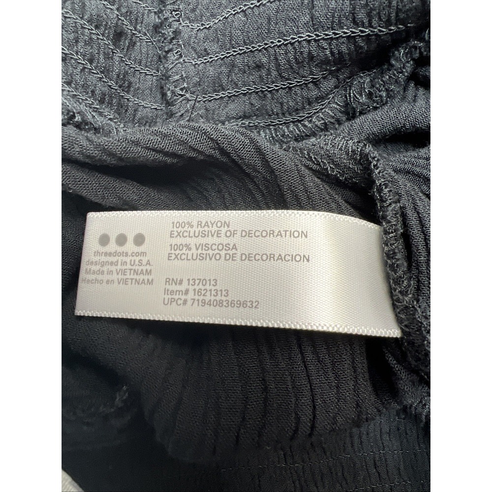Three Dots Women's Black Pull On Crinkle Pants High‎ Waist Beach Minimalist - Picture 7 of 7